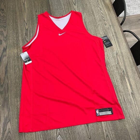 NWT Nike NBA Team Player Issue Basketball Jersey Vest Reversible Red XLT - Picture 1 of 6